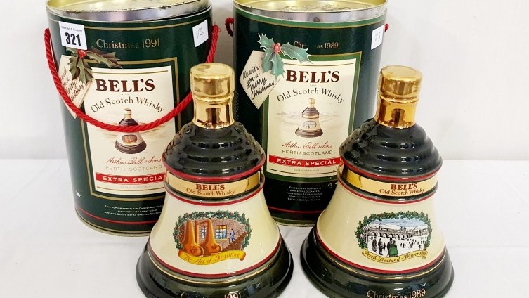 Selection of Bell's Whisky Decanters
