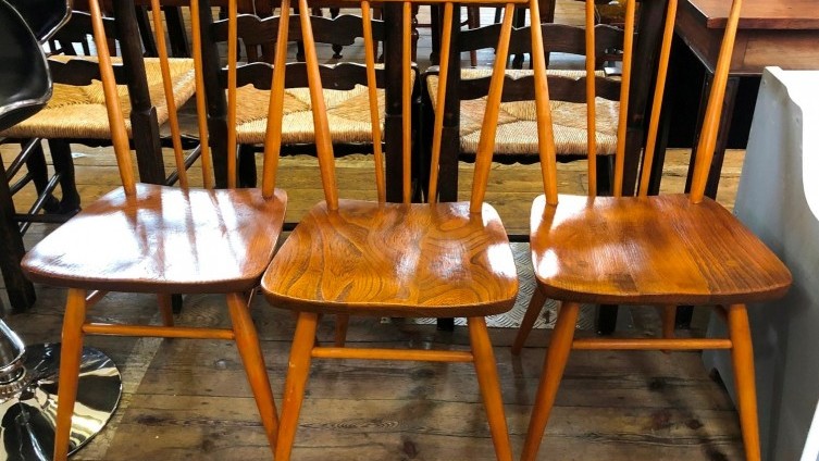 Sold £120 - Three Ercol Style Kitchen Chairs