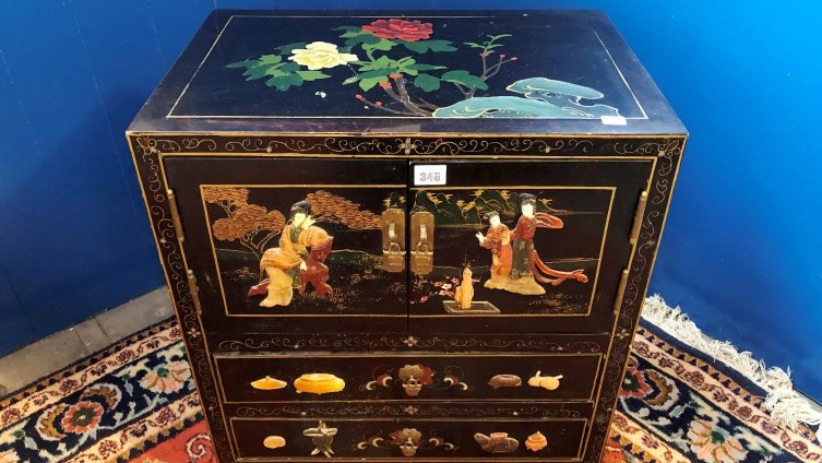 Decorative Chinoiserie Lacquered Cabinet - £140