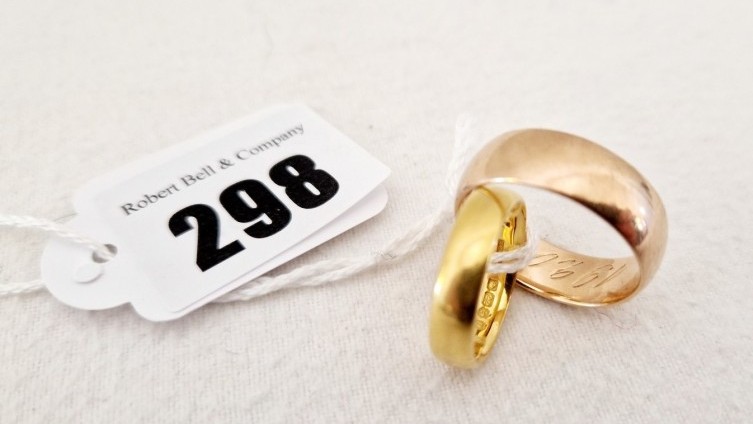 SOLD £460 - Two Gold Wedding Bands