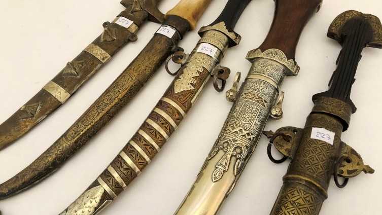 £180 - Five Indian Jambiya Daggers