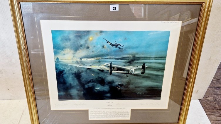 SOLD £110 - Dambuster Print, Signed On Mount