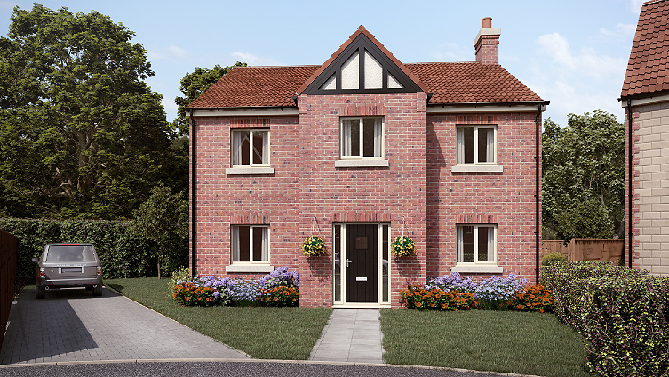 Plots 1,4 and 6 Front - 4 Bedrooms - GIFA 1,894 ft2 / 176 m2 (sts)